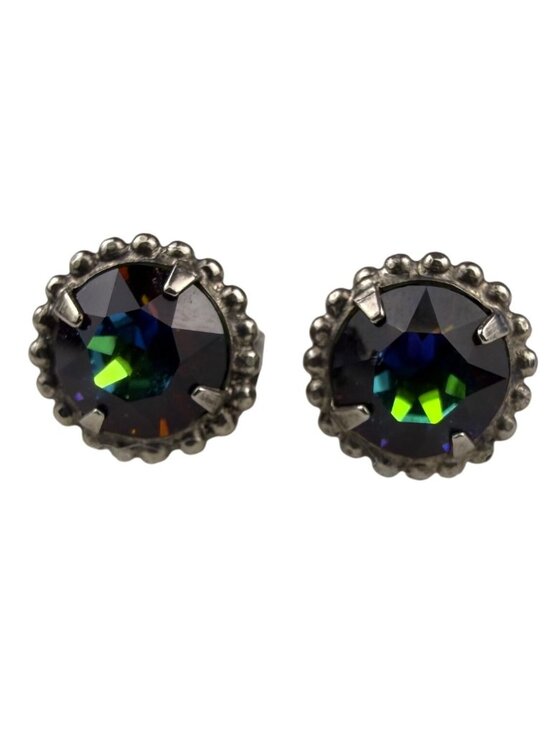 Sorrelli Womens Silver Tone Beaded Stud Earrings With Iridescent Round Crystals - Picture 1 of 5